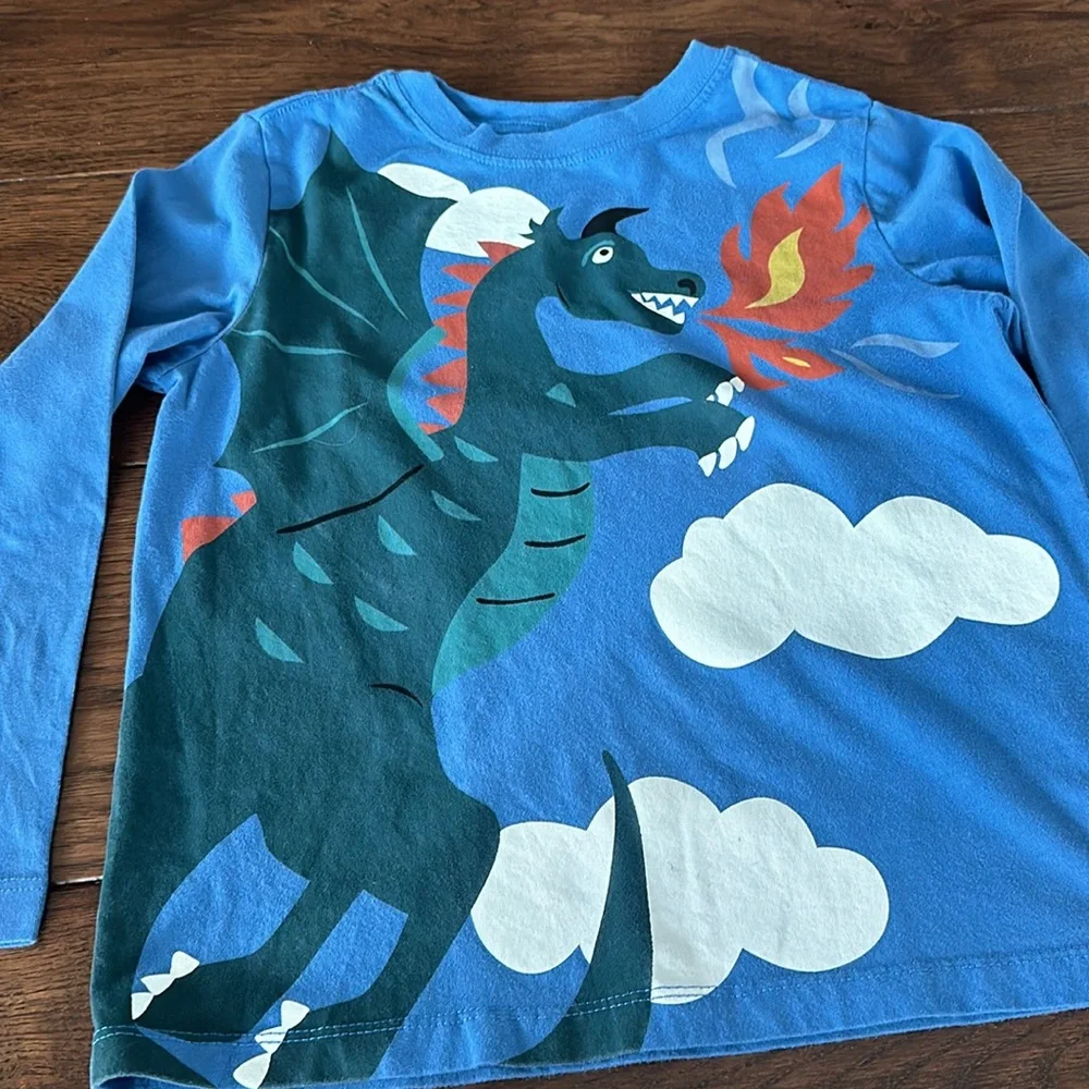 Hanna Andersson Graphic Long Tee size 6/7 boys.#dragon - Picture 2 of 3